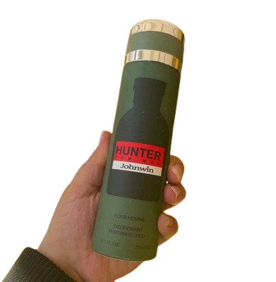 اسپری بدن خوشبوکننده بدن مردانه جانوین هوگو سبز (Johnwin spray HUNTER) حجم۲۰۰میل فروشگاه پرفیوم رایحه